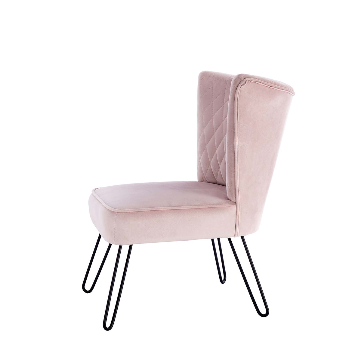 Dixie Blush Pink Velvet Vanity Accent Chair for Living Room
