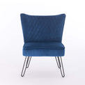 Dixie Blue Velvet Vanity Accent Chair for Bedroom