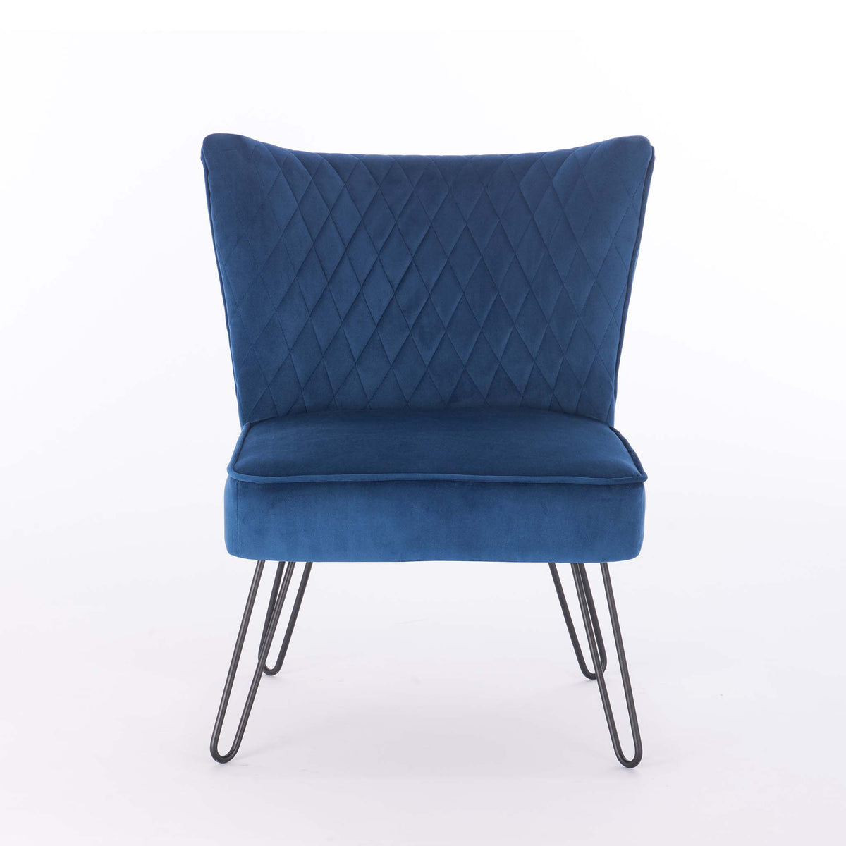 Dixie Blue Velvet Vanity Accent Chair for Bedroom