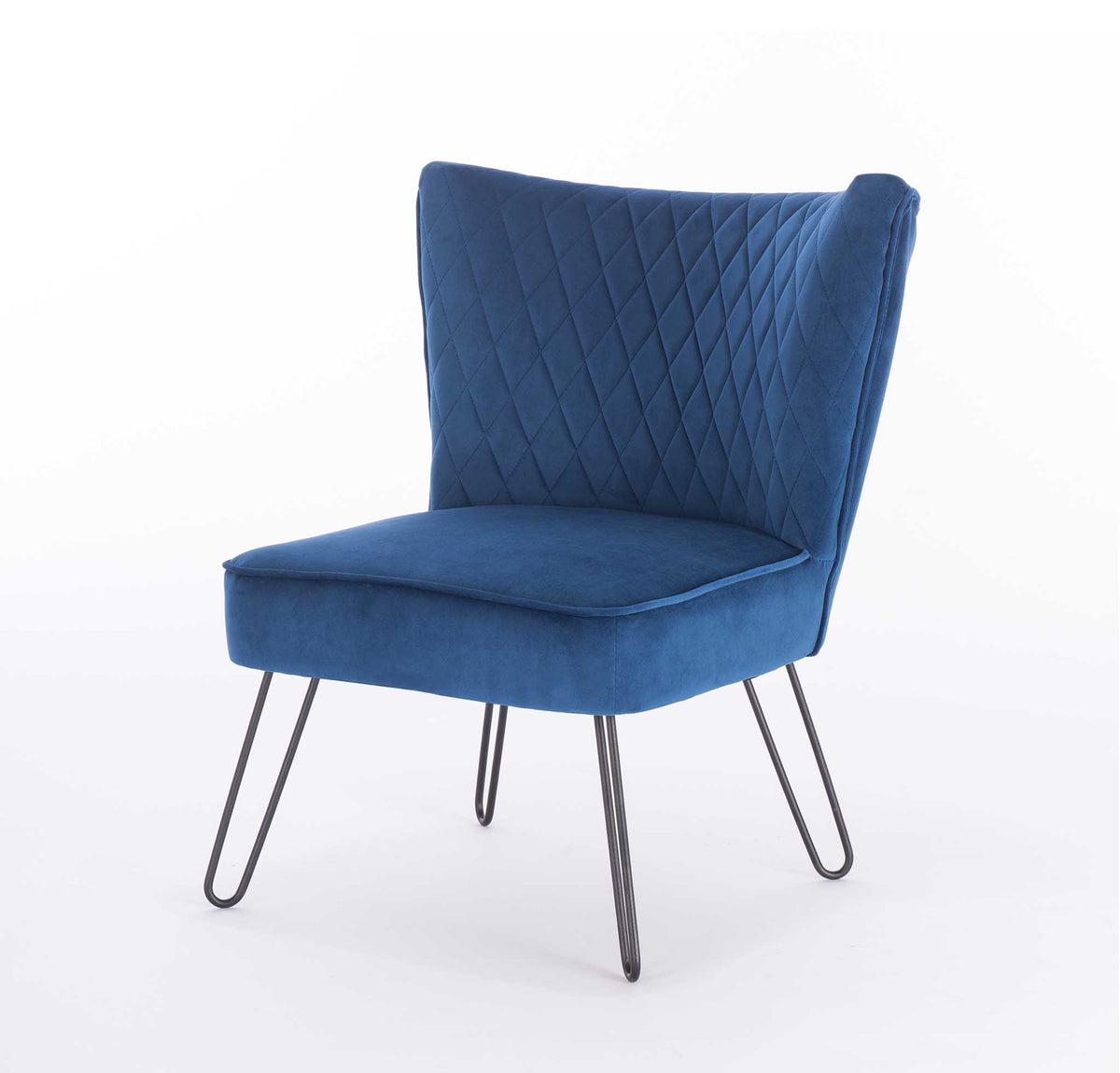 Dixie Blue Velvet Vanity Accent Chair for Living Room