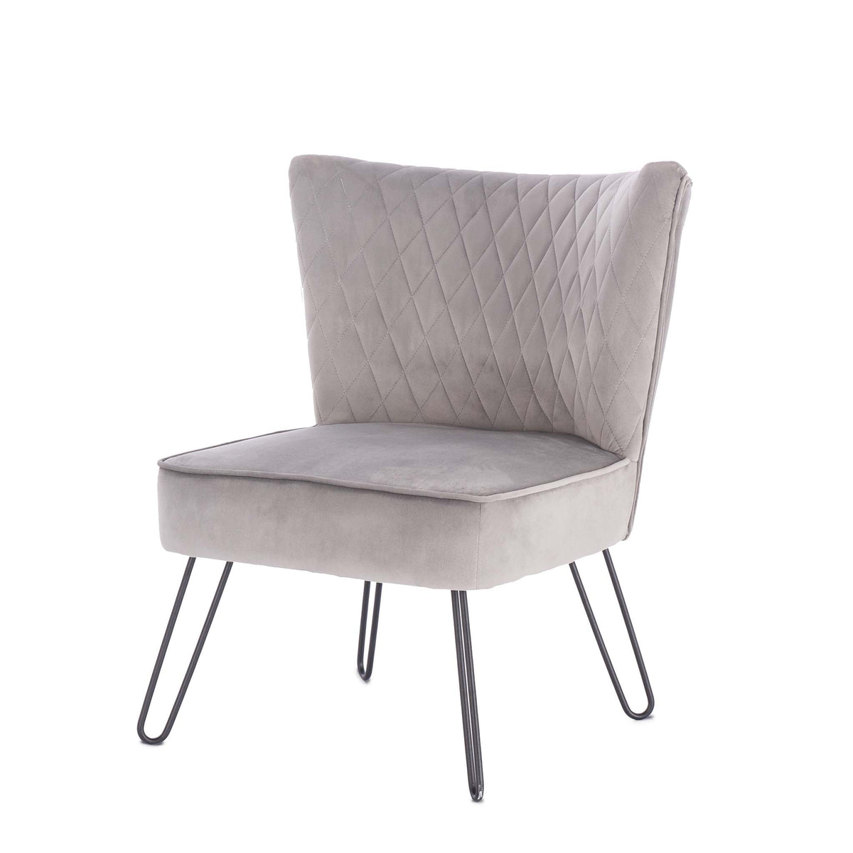 Dixie Seal Grey Velvet Vanity Accent Chair for bedroom