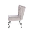 Dixie Seal Grey Velvet Vanity Accent Chair for living room
