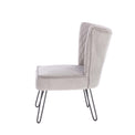 Dixie Seal Grey Velvet Vanity Accent Chair for living room