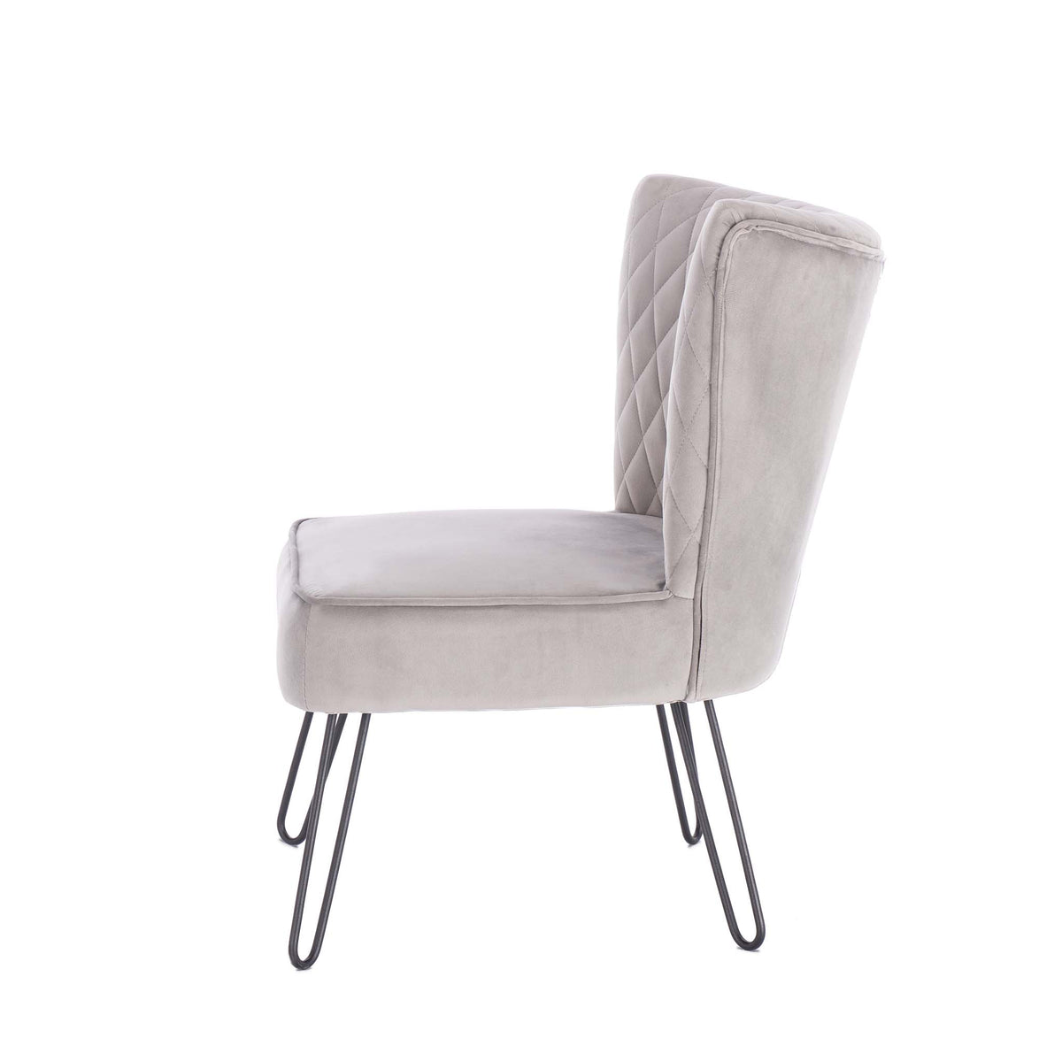 Dixie Seal Grey Velvet Vanity Accent Chair for living room
