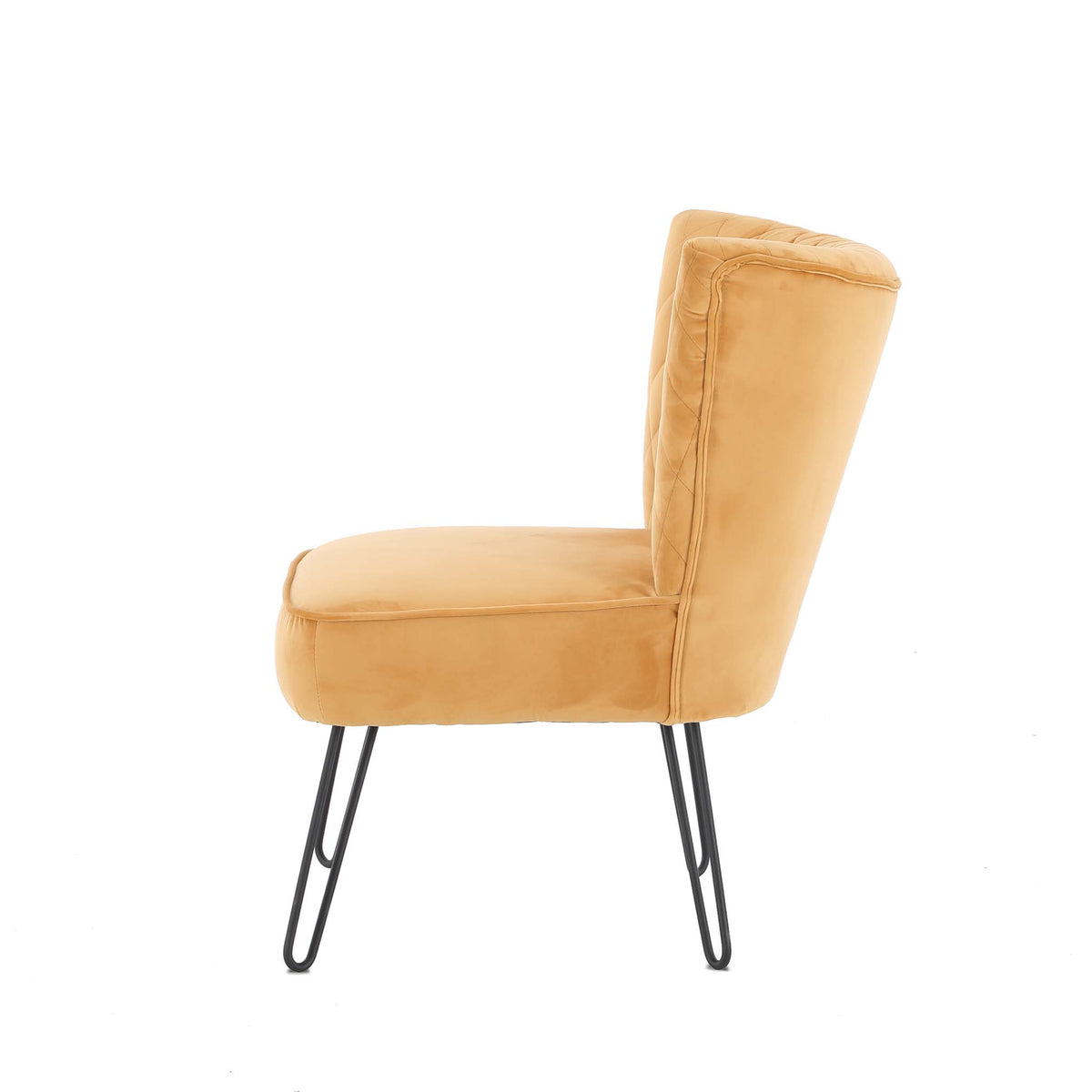 Dixie Mustard Yellow Velvet Vanity Accent Chair for bedroom