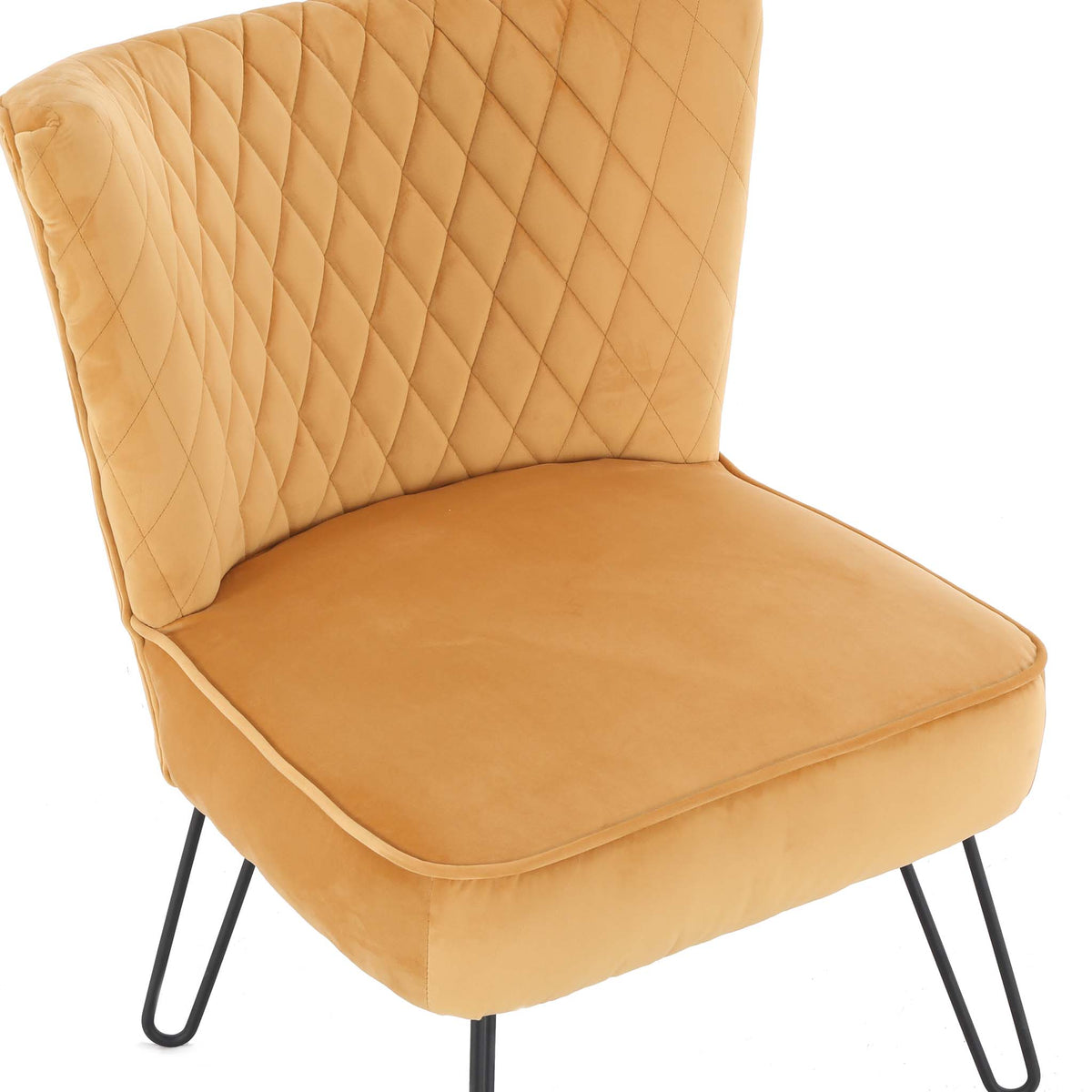 Dixie Mustard Yellow Velvet Vanity Accent Chair for living room