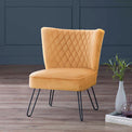Dixie Mustard Yellow Velvet Vanity Accent Chair lifestyle
