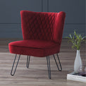 Dixie Red Velvet Vanity Accent Chair for living room