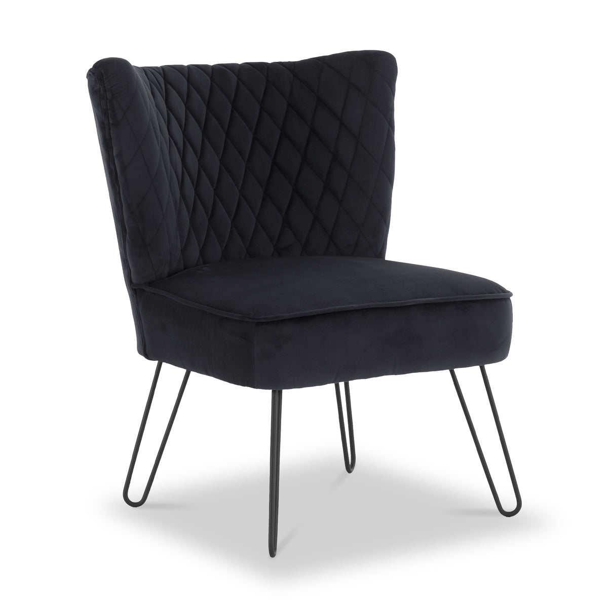 Dixie Black Velvet Vanity Accent Chair from Roseland Furniture