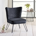 Dixie Black Velvet Vanity Accent Chair for living room