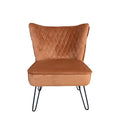 Dixie Orange Velvet Vanity Accent Chair for bedorom