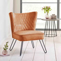 Dixie Orange Velvet Vanity Accent Chair Lifestyle