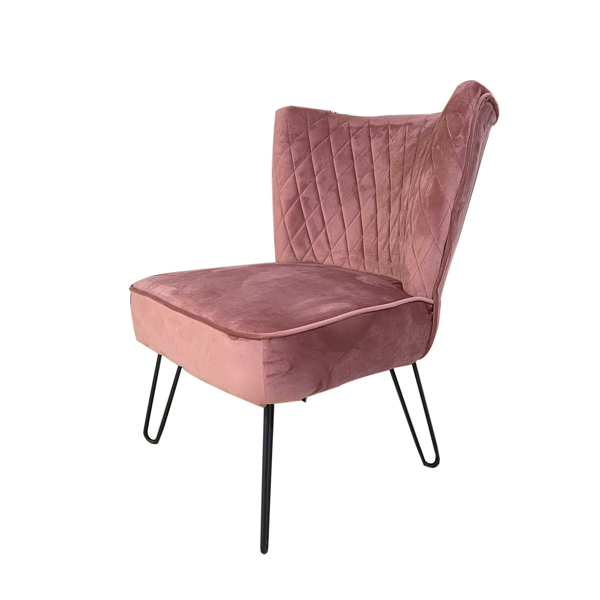 Dixie Dusky Pink Velvet Vanity Accent Chair for living room