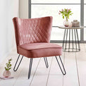 Dixie Dusky Pink Velvet Vanity Accent Chair lifestyle