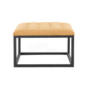 Adison Mustard Yellow Buttoned Velvet Footstool from Roseland
