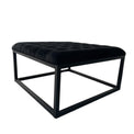 Adison Black Buttoned Velvet Foot rest
