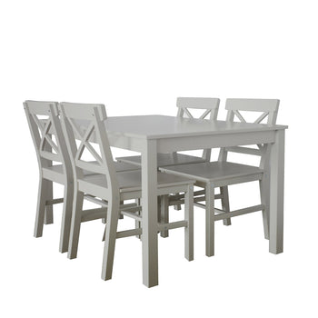 Martha Grey Dining Table Set with 4 Chairs