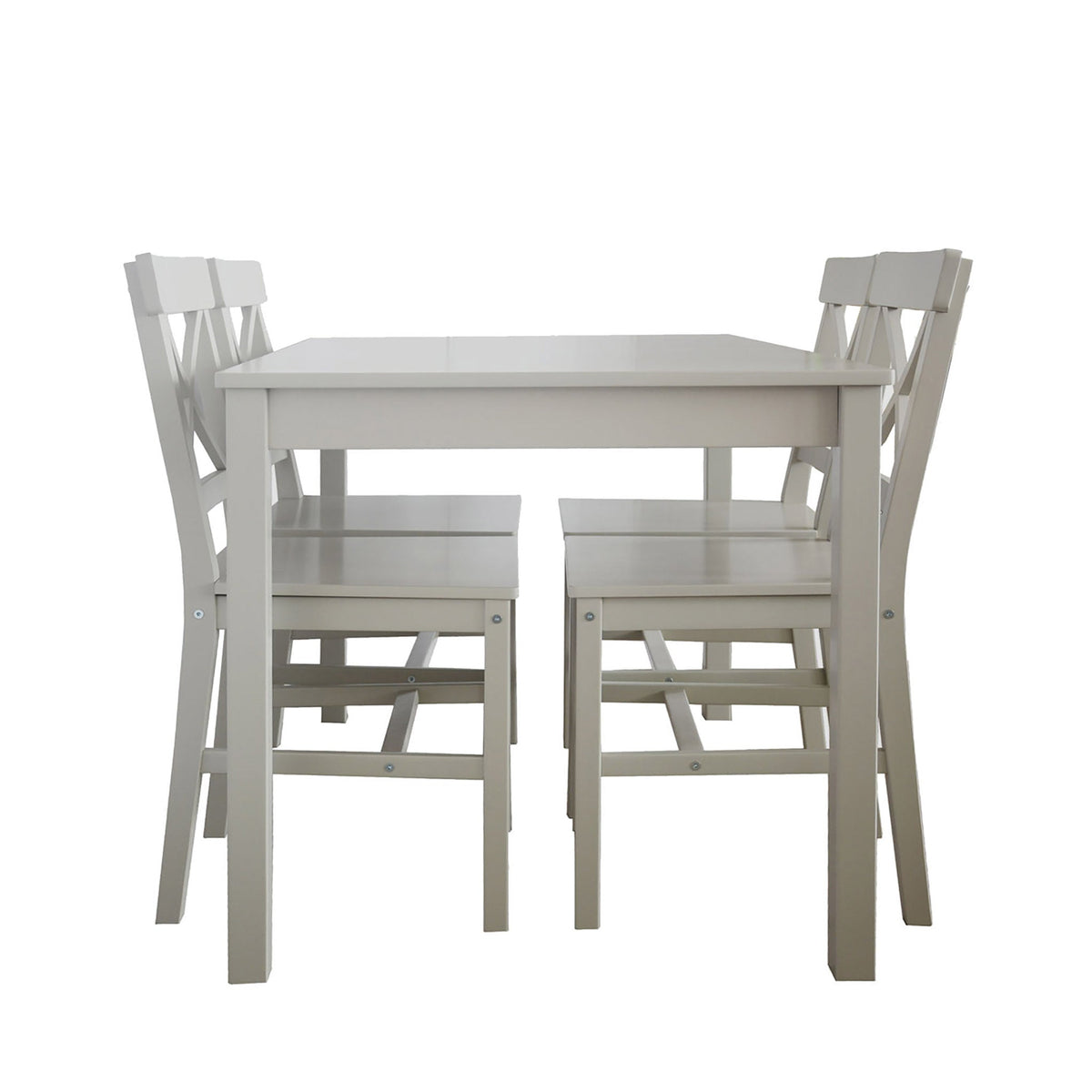 Martha Grey Dining Table and Chairs Set for Four