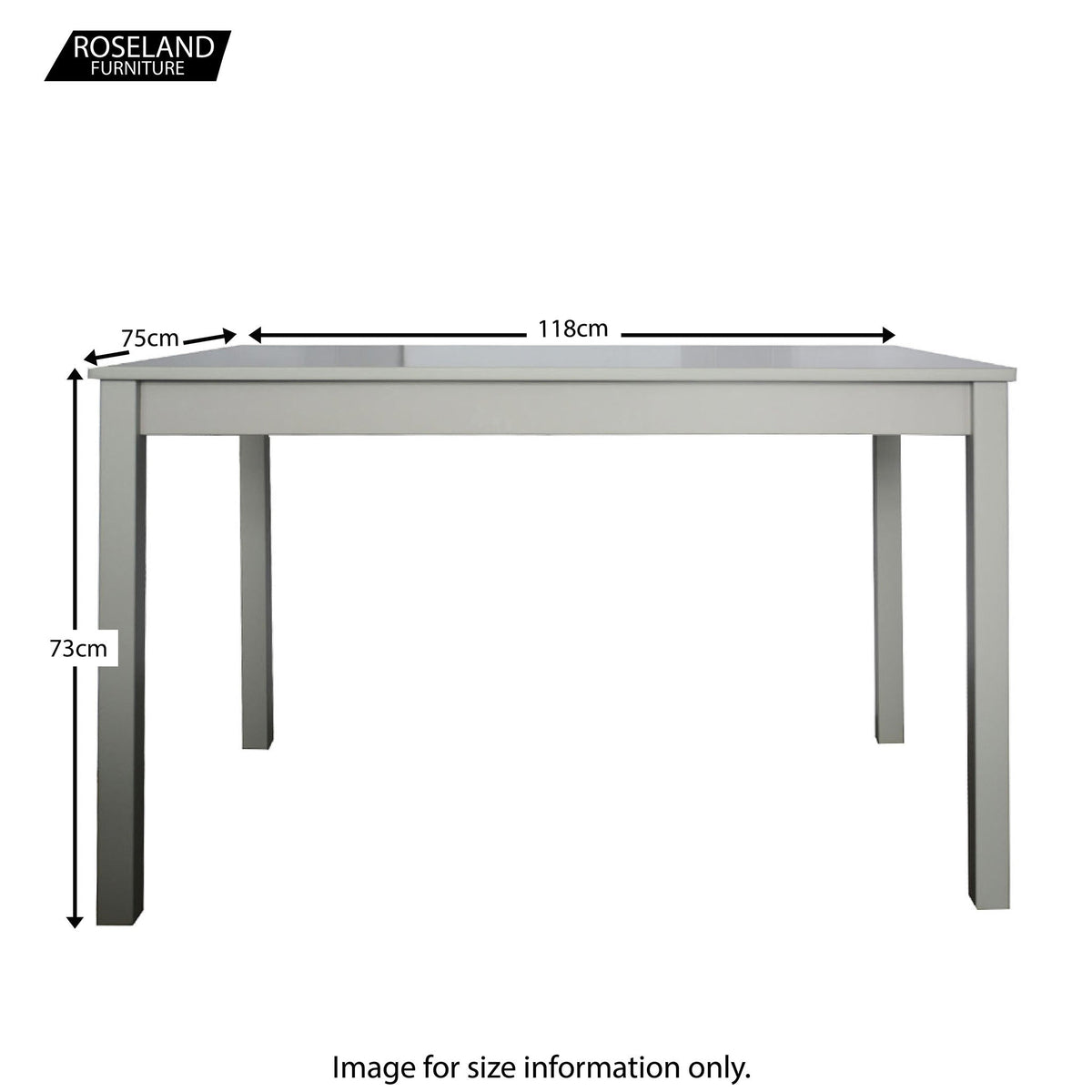 Martha Grey Dining Table and Chairs - Size Guide of Table