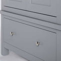 Cornish Grey Double Wardrobe - Close up of lower drawer