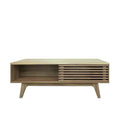 Brunswick Oak Effect Sliding Slatted Coffee Table with Storage from Roseland