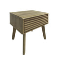 Brunswick Oak Slatted Lamp Side Table with Drawer from Roseland