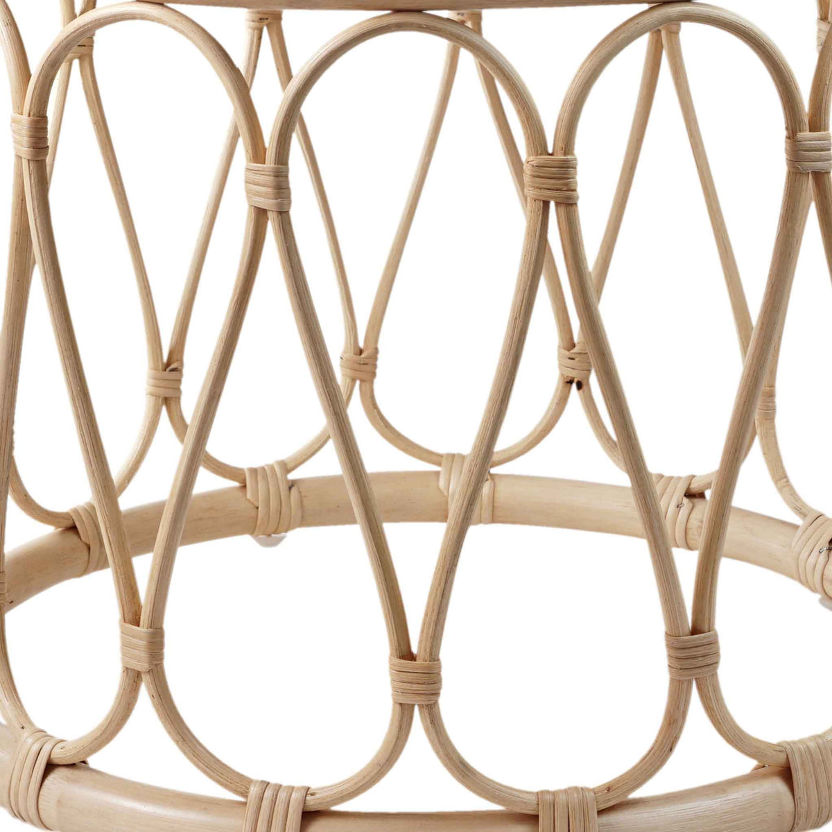 Azaki Rattan Round Side Lamp Table Loop design