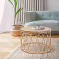 Azaki Loop Round Rattan Coffee Table Lifestyle