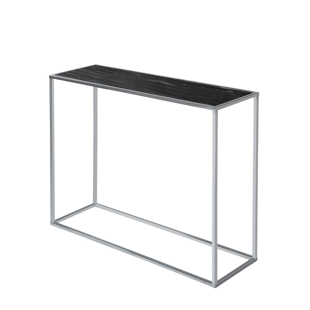 Zoey Black Marble and Chrome Console Table