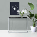 Zoey Black Marble and Chrome Console Table for hallway