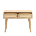 Zeke Scandi Wooden Console Table with Rattan Cane Drawers