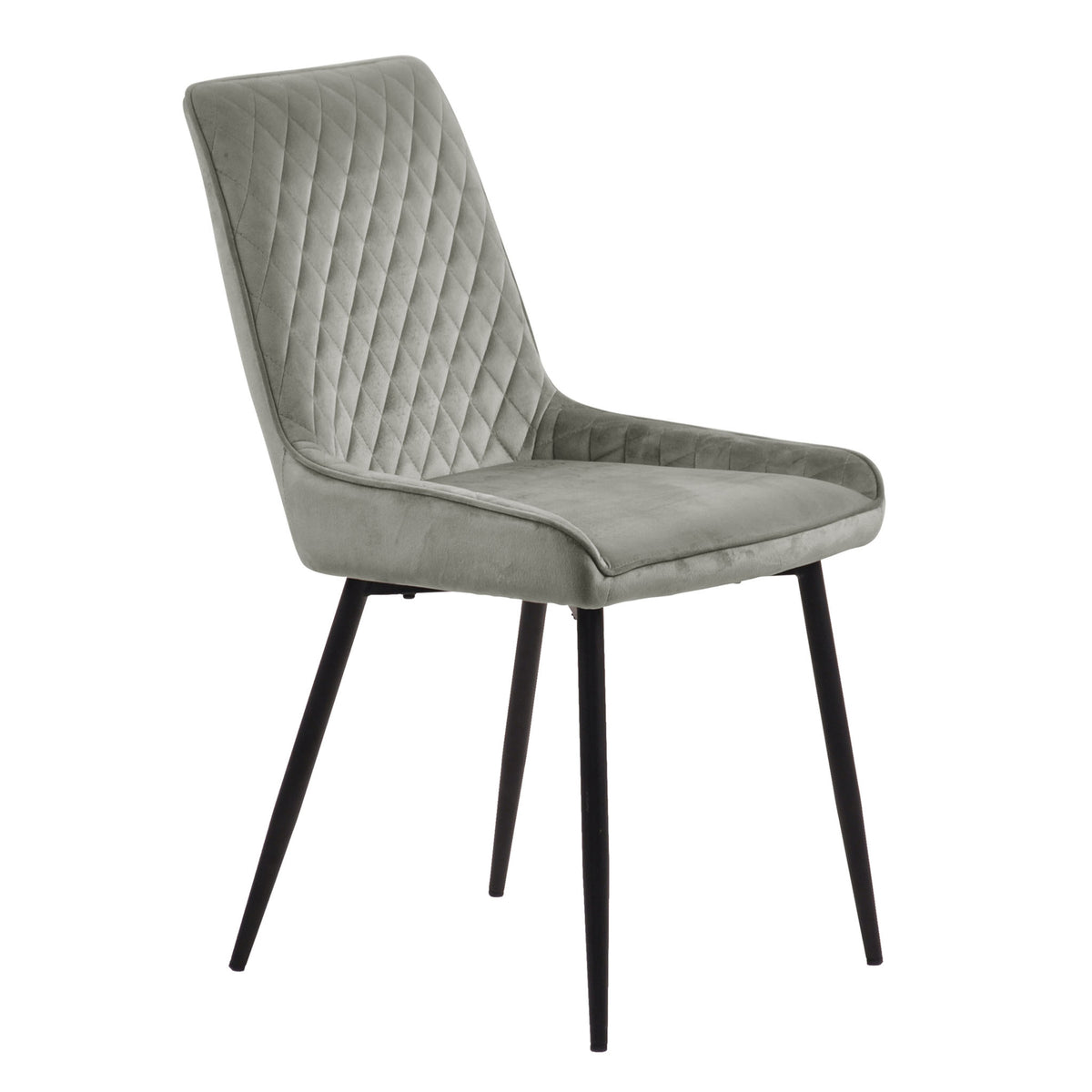 Georgi Grey Quilted Velvet Dining Chair from Roseland