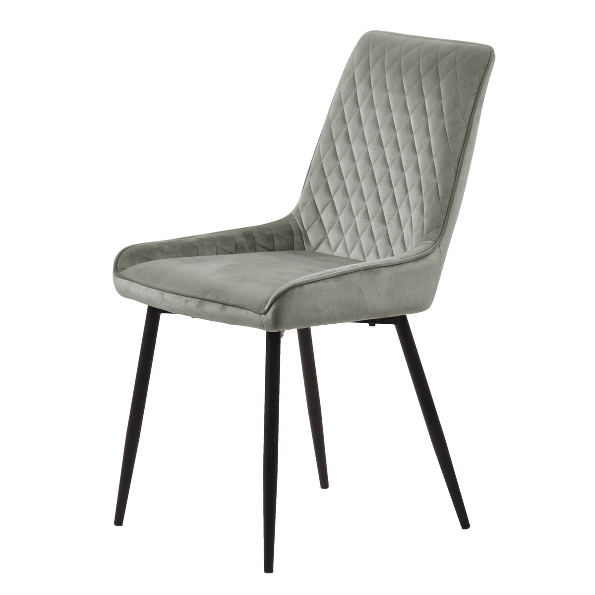 Georgi Grey Quilted Velvet Dining Chair