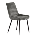 Georgi Dark Grey Quilted Velvet Dining Chair from Roseland