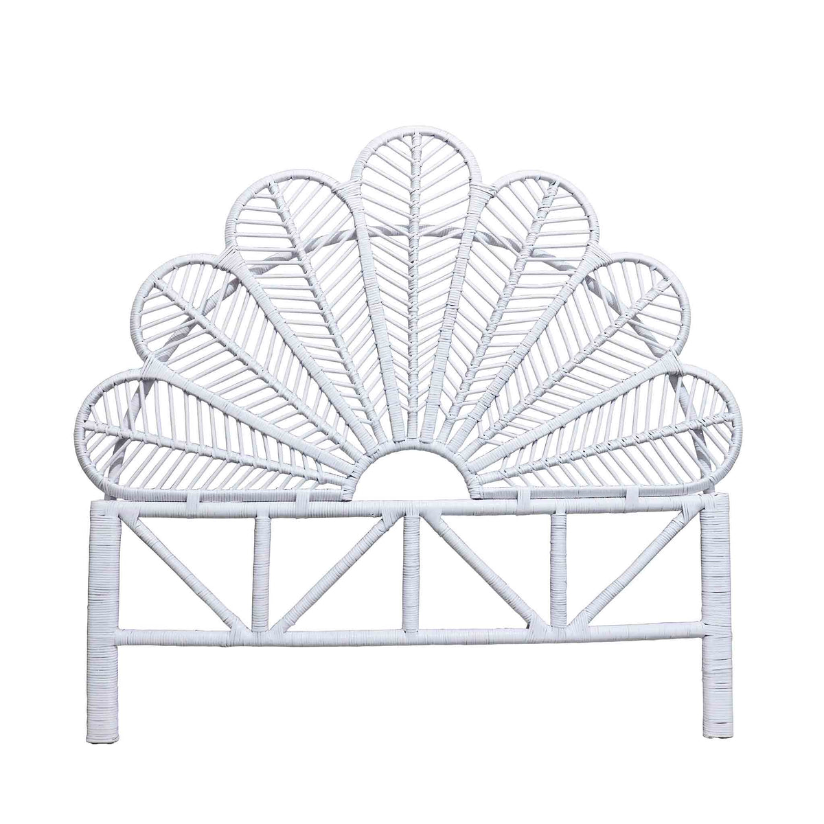 Josie White Double Rattan Headboard from Roseland furniture