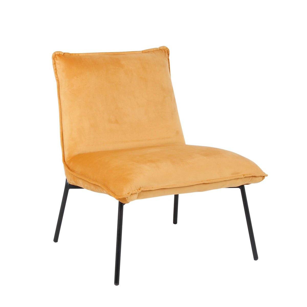 Beau Mustard Velvet Lounge Chair from Roseland