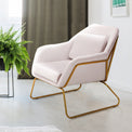 Hallie Blush Pink Velvet Accent Chair for living room or bedroom