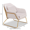 Hallie Blush Pink Velvet Accent Chair dimensions