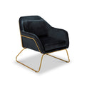 Hallie Black Velvet Accent Chair from Roseland furniture