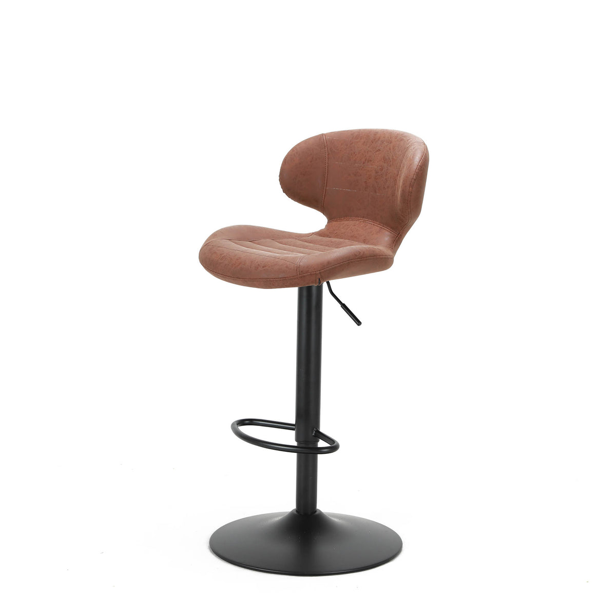 Mendez Tan Faux Leather Kitchen Breakfast Bar Stool with 360 Swivel
