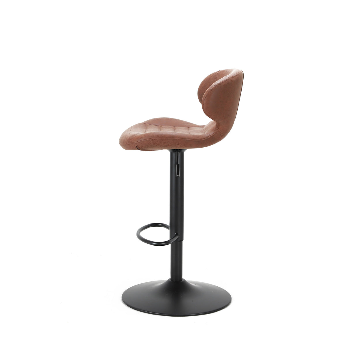 Mendez Tan Faux Leather Kitchen Breakfast Bar Stool with footrest