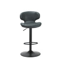 Mendez Charcoal Grey Faux Leather Kitchen Breakfast Bar Stool with Adjustable height