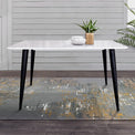 Lucio White Faux Marble Rectangular Dining Table