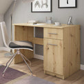 Nero Artisan Oak Effect Modern Office Desk - Lifestyle