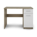 Nero Artisan White & Oak Effect Modern Office Desk from Roseland Furniture