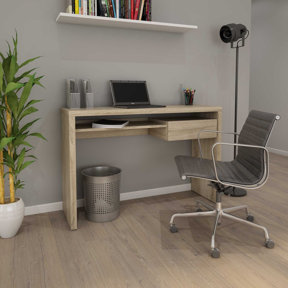 Marcus Oak Effect Contemporary Office Desk Lifestyle