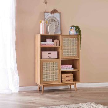 Zeke Rattan Storage Cabinet