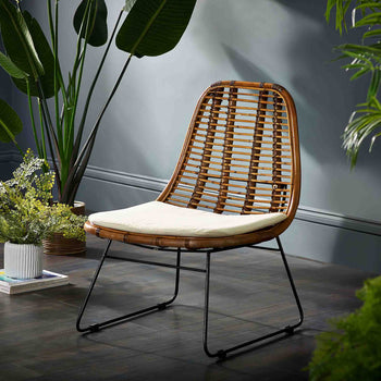 Miri Natural Rattan Chair with Removable Cushion