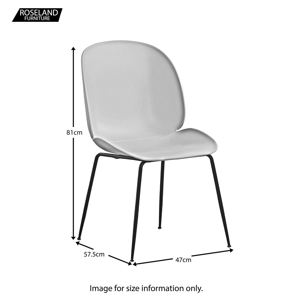 Katrina Contemporary Dining Chair - Size Guide
