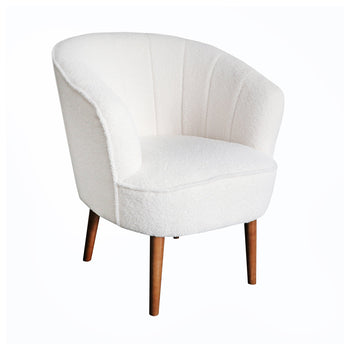 Lorie Pleated Back Boucle Armchair